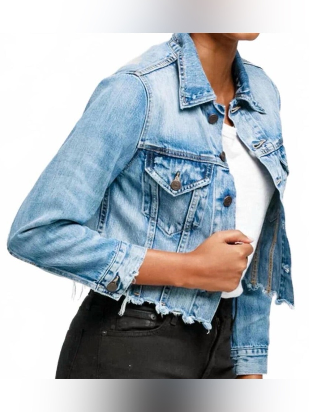 ABLE Naibi Cropped Denim Jacket Size XL